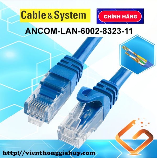 DÂY NHẢY PATCH CORD CAT6 UTP 20CM lõi đồng 100%, dây đúc máy ANCOM-LAN-6002-8323-11
