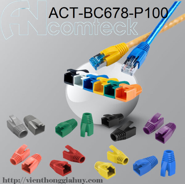 Đầu chụp mạng CAT6A-CAT7 Chuyên dùng cho cáp mạng Cat6A.Cat7.Cat8 ACT-BC678-P100