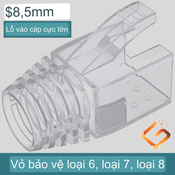 Chụp mạng cho cáp mạng lõi to CA6A. CAT7. CAT8, ngoài trời, liền nguồn ACT-BC678-P100