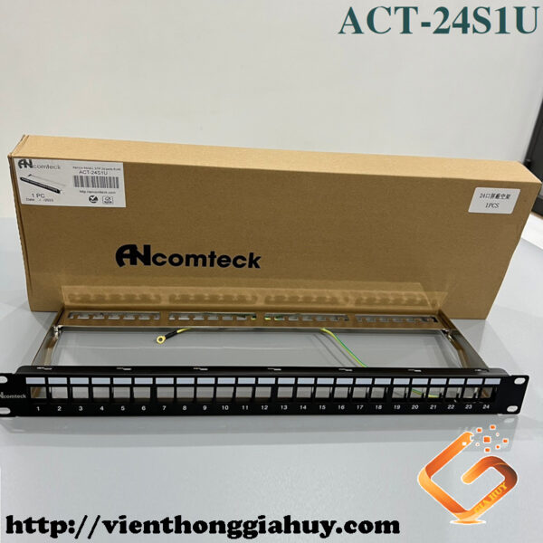 Thanh đấu nối mạng PATCH PANEL STP 24 cổng CAT6 mã ACT-24S1U, ACT-6U-88 ANCOMTECK