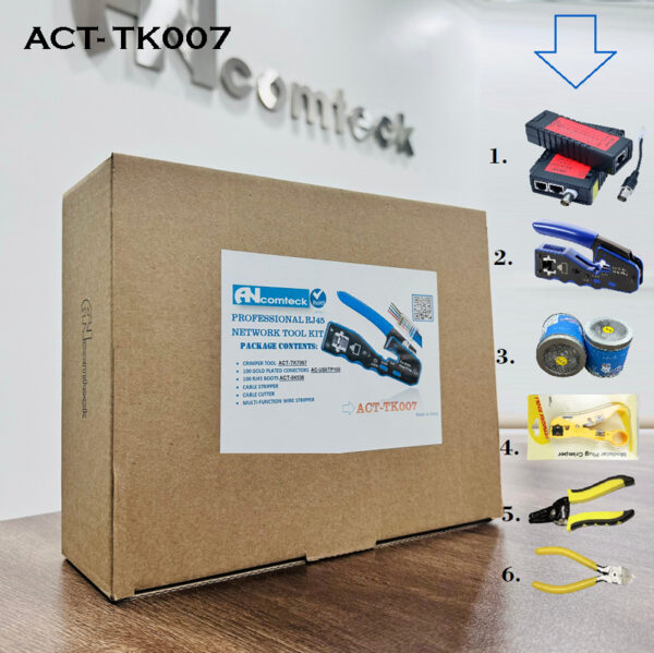 Bộ dụng cụ làm mạng ACT-TK007 - Bao gồm 7 thiết bị chuyên dụng thi công mạng | Hàng chính hãng - Giá tốt nhất