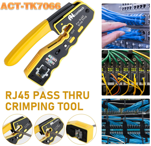 Kìm Bấm Hạt Mạng Xuyên Thấu RJ45 , ACT-TK7066 Ancomteck