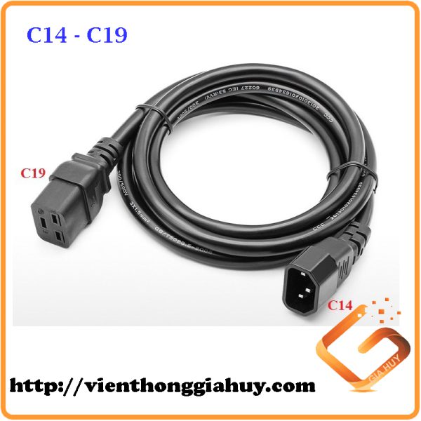 Dây Nguồn C14 C19 dùng cho thanh nguồn PDU, Sever, UPS