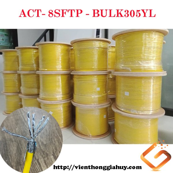 ACT-8SFTP- BULK305YL - Dây Cáp CAT8 SFTP Dạng Xoắn 23AWG Băng thông 2000Mhz
