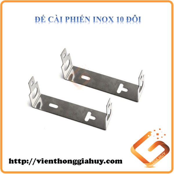 Đế cài, giá Inox gắn phiến – Block 1 phiến 10 đôi