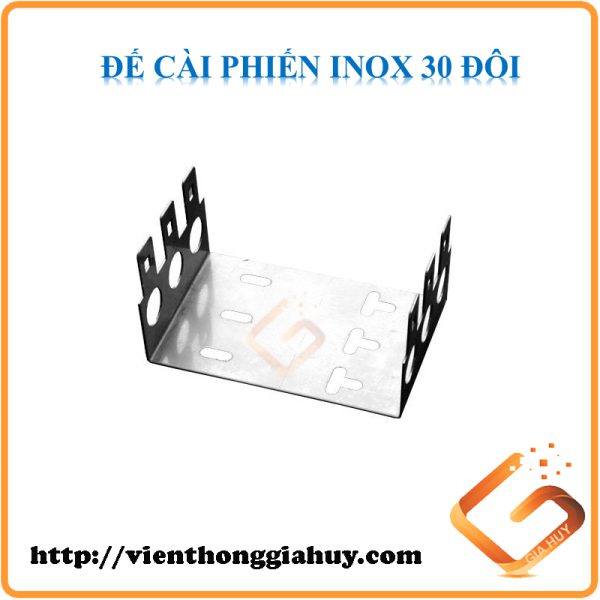 Đế cài, giá Inox gắn phiến – Block 3 phiến 30 đôi (10*3)