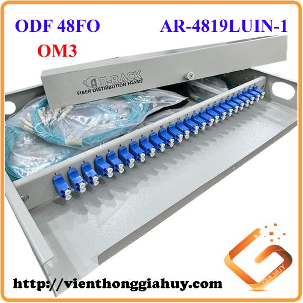 Hộp phối quang ODF 48 FO chuẩn LC/UPC OM3, mã AR-4819LUIN-1