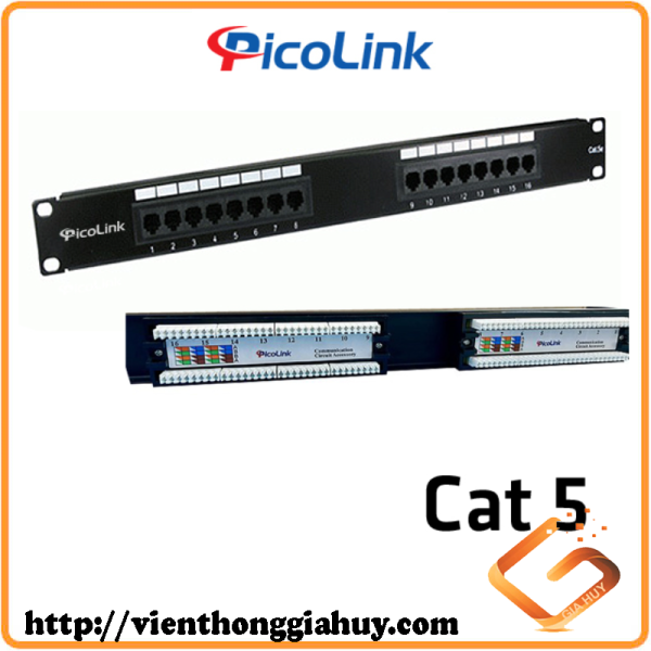 Thanh đấu nối Patch Panel 16 Port Cat5 PICOLINK mã PN:PL-S1U16 -C5