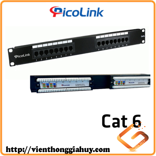 Thanh đấu nối Patch Panel 16 Port Cat6 PICOLINK mã PN:PL-S1U16 -C6