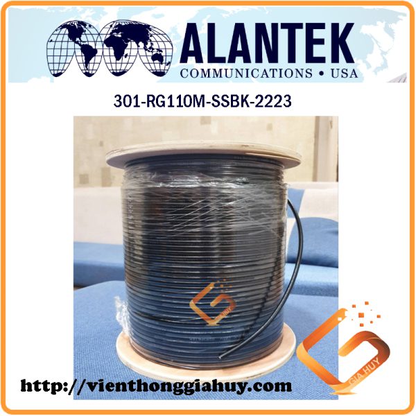 Cáp đồng trục RG11 ALANTEK 301-RG110M-SSBK-2223, có dây gia cường