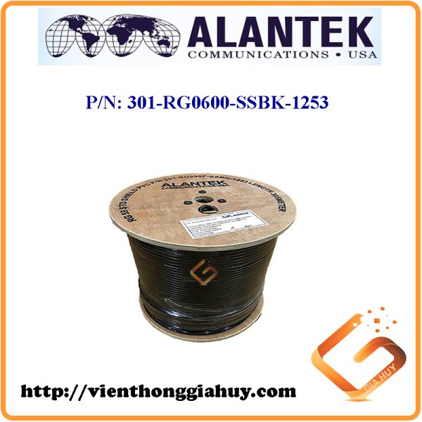 Dây cáp đồng trục Alantek RG6 Standard-shield 301-RG0600-SSBK-1253