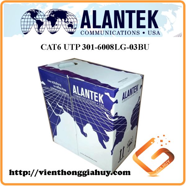 Cáp mạng Alantek Cat6 UTP 23AWG 301-6008LG-03BU