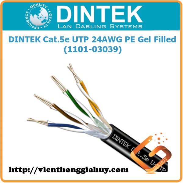 Cáp mạng DINTEK PowerPRO Cat.5e UTP 24AWG PE Gel Filled (1101-03039)
