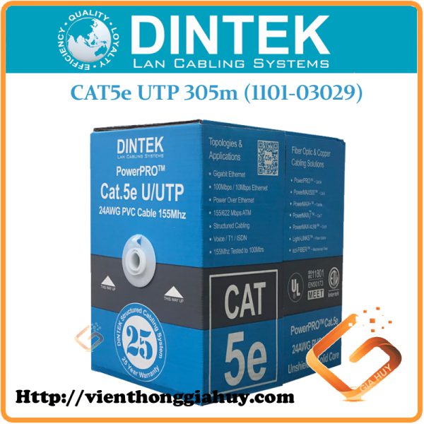 Cáp mạng DINTEK CAT5e UTP 305m (1101-03029)