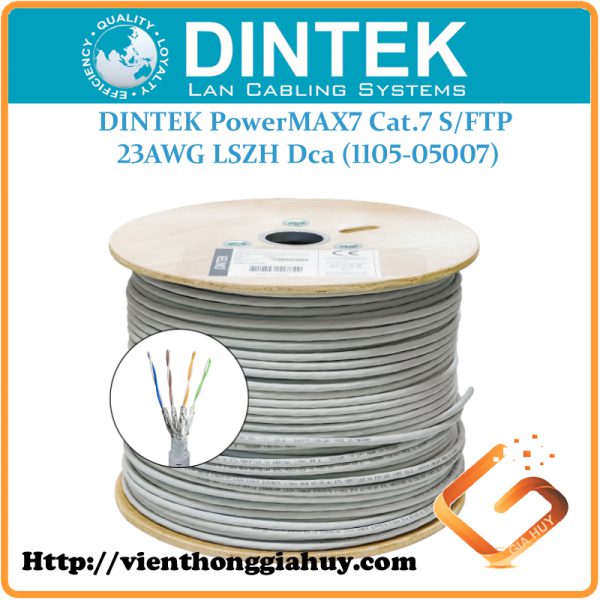 Cáp mạng DINTEK PowerMAX7 Cat.7 S/FTP 23AWG LSZH Dca (1105-05007)