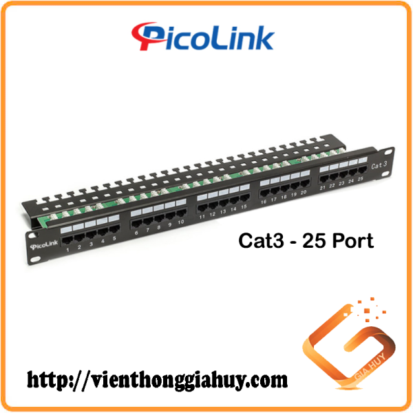 Patch Panel RJ11 Cat3 25port Chính hãng PicoLink P/N: PL-S1U25-C3U