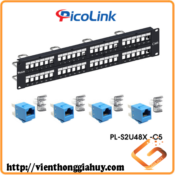 Patch Panel PicoLink CAT5 48 Port Chính Hãng P/N: PL-S2U48X -C5