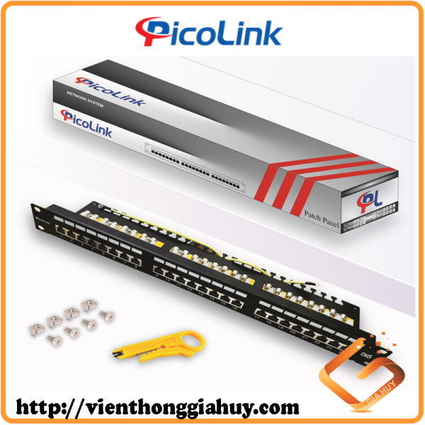 Thanh đấu nối Patch Panel 24 cổng Cat5 STP 1U PicoLink P/N: PL-S1U24 -C5