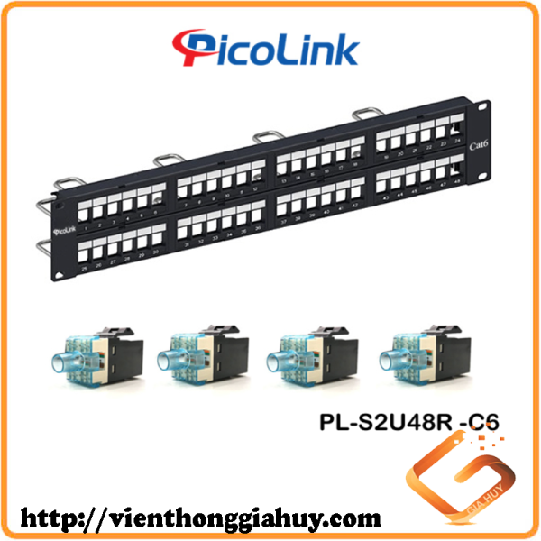 Patch Panel PicoLink CAT6 48 Port Chính Hãng P/N: PL-S2U48R -C6