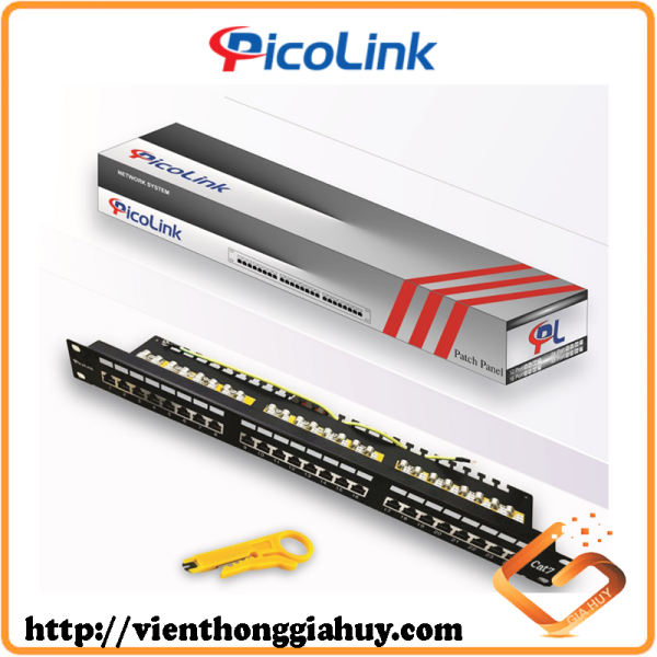 Thanh đấu nối Patch Panel 24 cổng Cat7 STP 1U PicoLink P/N: PL-S1U24 -C7