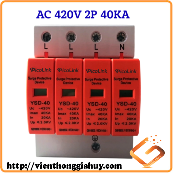 Thiết bị CHỐNG SÉT LAN TRUYỀN AC 4P 40kA - Cắt sét AC 1pha , 3 pha PL-CS4P-40