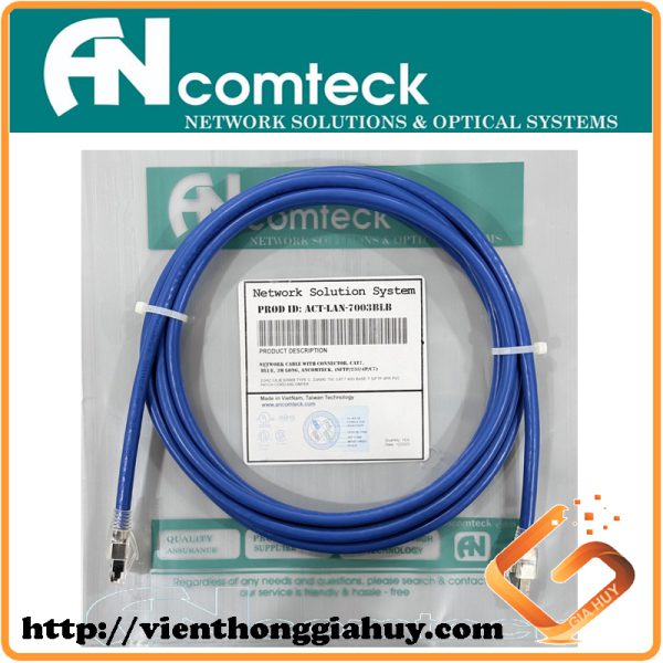 Dây nhảy PATCH CORD CAT7 SFTP, dài 3m, Hiệu Ancomteck- ACT-LAN-7003BLB