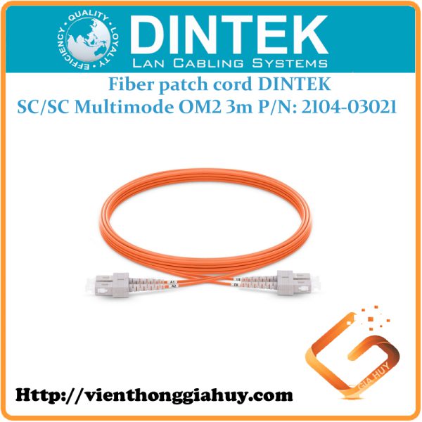 Dây nhảy quang DINTEK Light-LINKS SC/SC Multimode OM2 3m (P/N: 2104-03021)