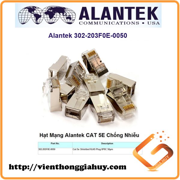 Hạt Mạng Cat5E bọc bạc Alantek 302 203F0E 0050 Modular Plugs Shielded RJ45 Plug 8P8C