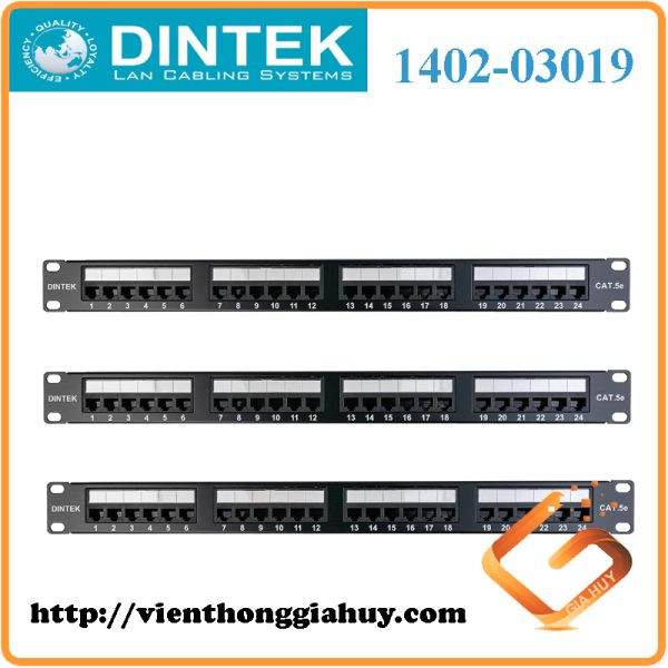Patch Panel DINTEK PowerPRO Cat5e UTP 24P (1402-03019)