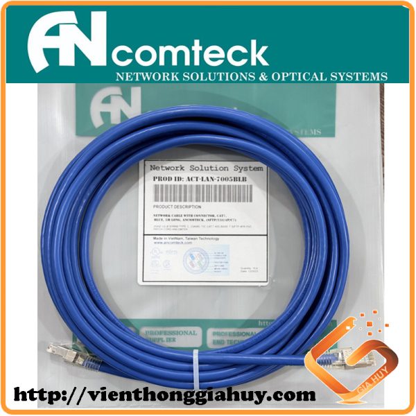 Dây nhảy PATCH CORD CAT7 SFTP, dài 5m, Hiệu Ancomteck- ACT-LAN-7005BLB