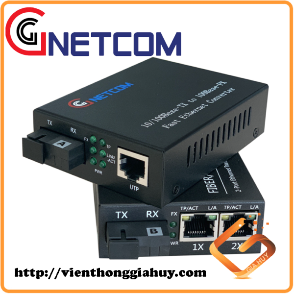 Bộ chuyển đổi quang điện GNETCOM 1 ra 2 LAN 10/100M