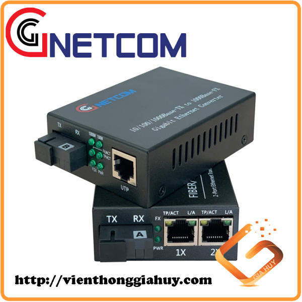 Bộ chuyển đổi quang điện GNETCOM 1 ra 2 LAN 10/100/1000M
