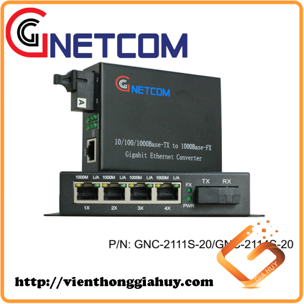 Bộ chuyển đổi quang điện GNETCOM 1 ra 4 LAN 10/100/1000M