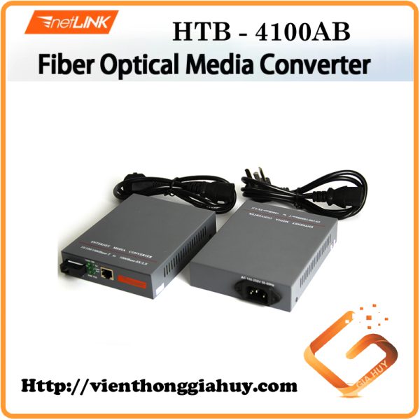 HTB-4100AB Bộ chuyển đổi quang điện Gigabit 10/100/1000M 1 sợi quang Converter NETLINK 20km