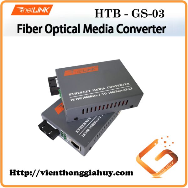 HTB-GS-03 Bộ chuyển đổi quang điện Gigabit 10/100/1000M 2 sợi quang Converter NETLINK