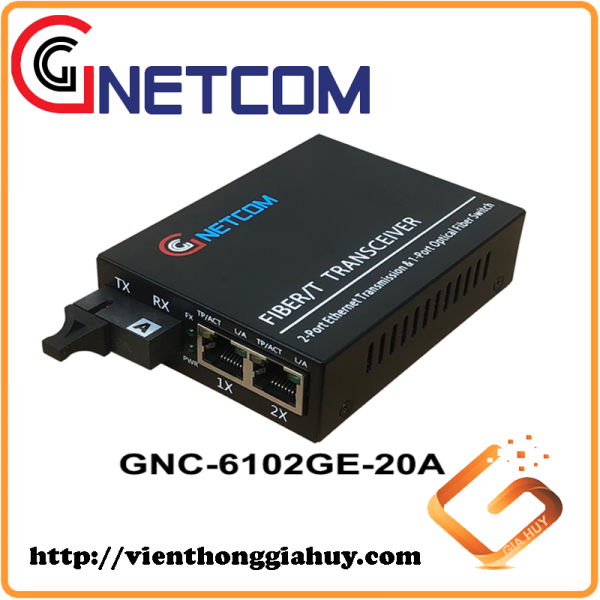 Bộ chuyển đổi quang điện POE GNC-6102GE-20AB (2 POE + 1 fiber) 10/100/1000Mbps