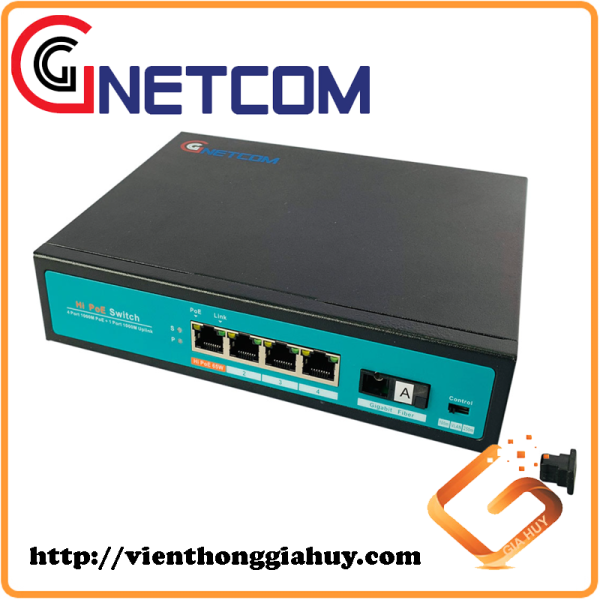Bộ chuyển đổi quang điện POE GNC-6105GE-20 (4 POE + 1 fiber) 10/100/1000Mbps