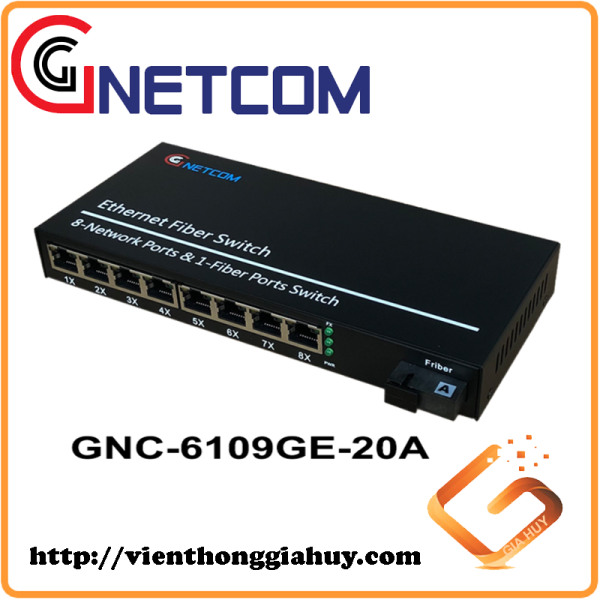 Bộ chuyển đổi quang điện POE GNC-6109GE-20A/B (8 POE + 1 fiber) 10/100/1000Mbps