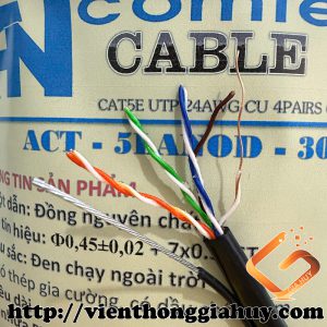 ACT-5LANOD-305BKO Cáp mạng CAT5e UTP đồng dầu chạy ngoài trời   có dây chịu lực gia cường   Outdoor