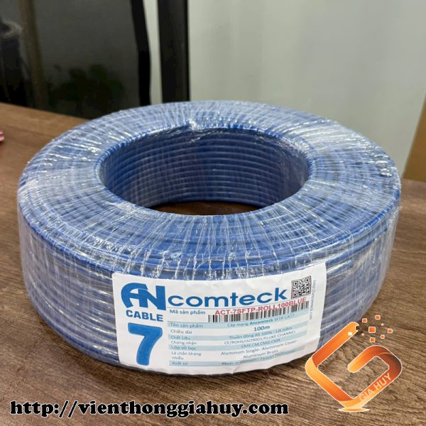 CÁP MẠNG CAT7 S/FTP ANCOMTECK mã ACT-7SFTP-ROLL100BLUE Cuộn 100M