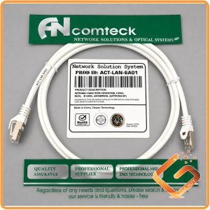 ACT-LAN-6A01WT Patch Cord Cat6A S-FTP, Shielded, LSZH, White, 1M đúc - ANCOMTECK