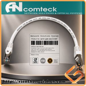 ACT-LAN-6A005WT Patch Cord 50cm Cat6A S-FTP, Shielded, LSZH, mầu trắng - ANCOMTECK