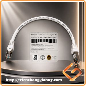 PATCH CORD Cat6A S-FTP, Shielded, LSZH, White, 50cm đúc - ANCOMTECK mã ACT-LAN-6A005WT