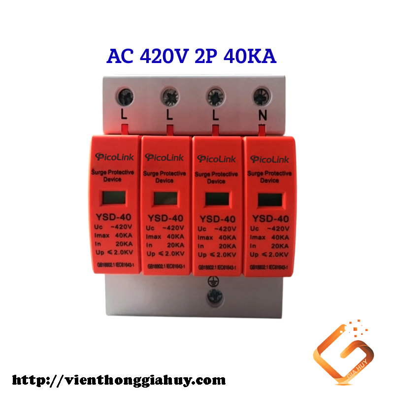 Chống sét lan truyền AC 4P 40Ka, Picolink PL-CS4P-40