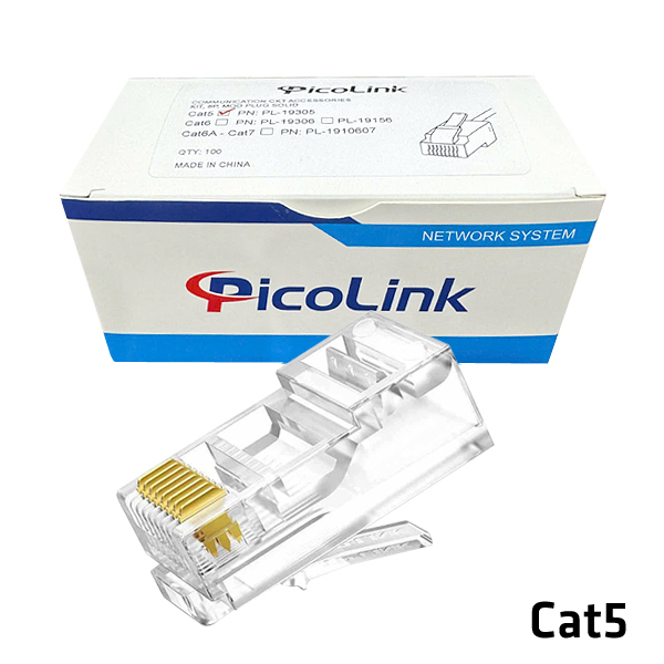 PicoLink PL-19305 Hạt mạng Cat5, Đầu Bấm Mạng RJ45 Cat5 chuẩn đồng