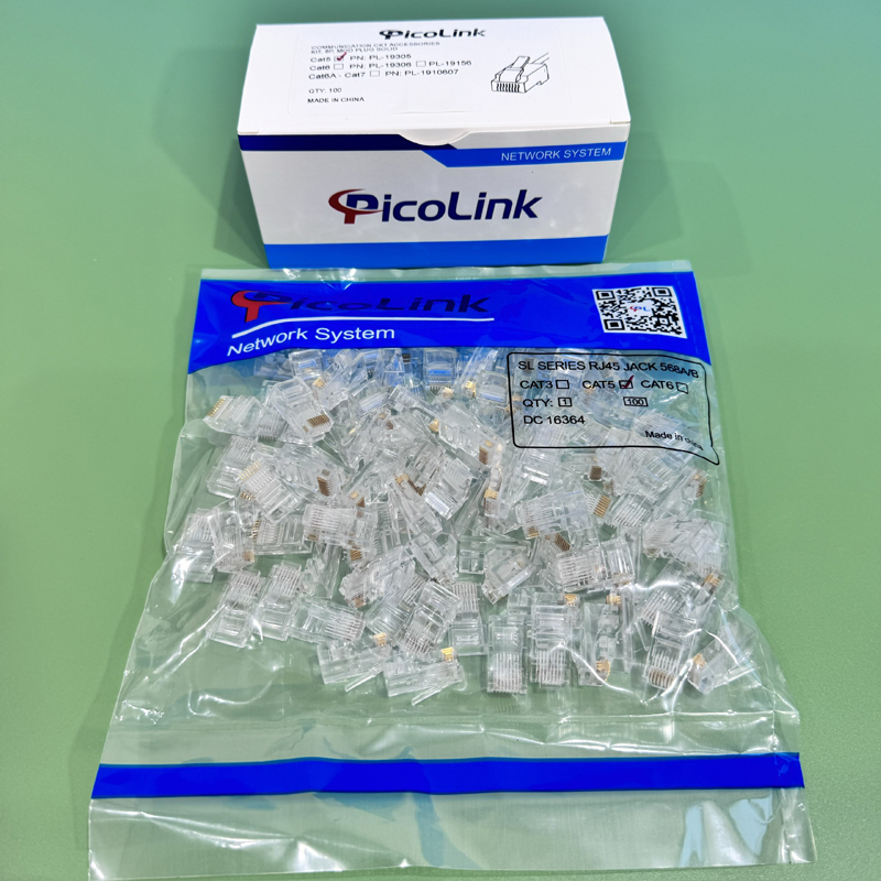 PicoLink PL-19305 Hạt mạng Cat5, Đầu Bấm Mạng RJ45 Cat5 chuẩn đồng - Ảnh 2